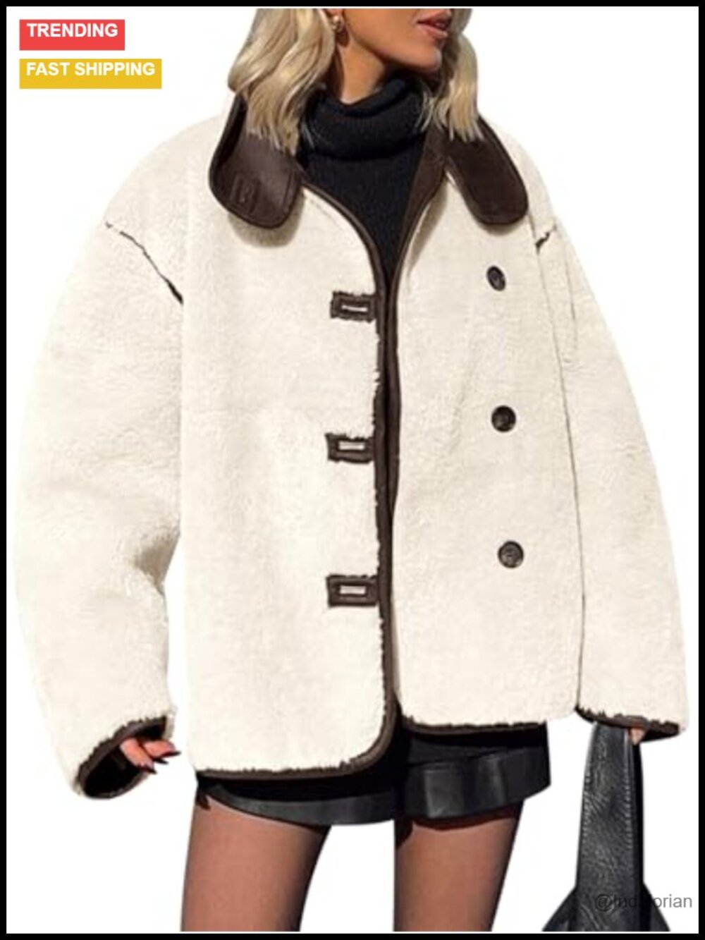 Women's Faux Fur Winter Coat Stand Collar Shaggy Jacket